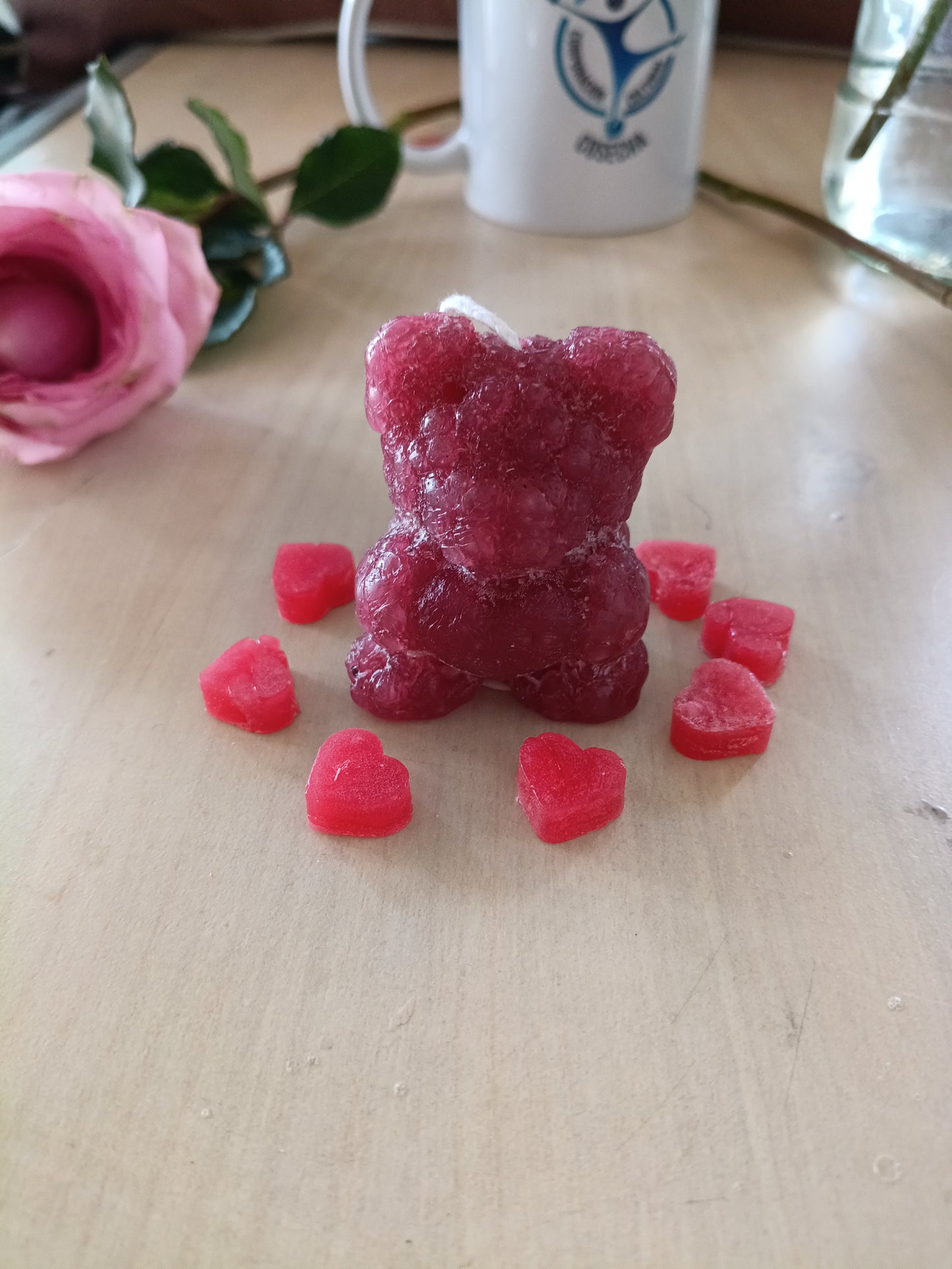 Vela Oso Amoroso Rojo