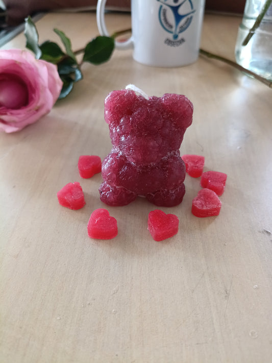 Vela Oso Amoroso Rojo